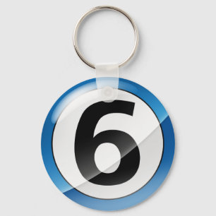 Blaue Schlüsselkette der Nr.-6 Schlüsselanhänger