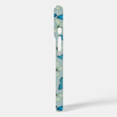 Blaue Schmetterling-Gartenmuster Case-Mate iPhone Hülle (Rückseite / Links)