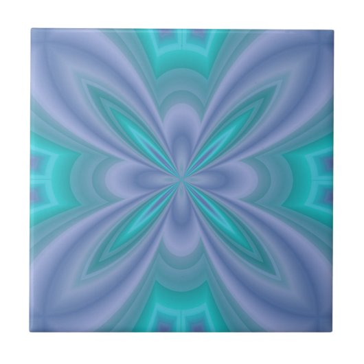 Blaue Schmetterlinge Abstrakt Fliese (Vorderseite)