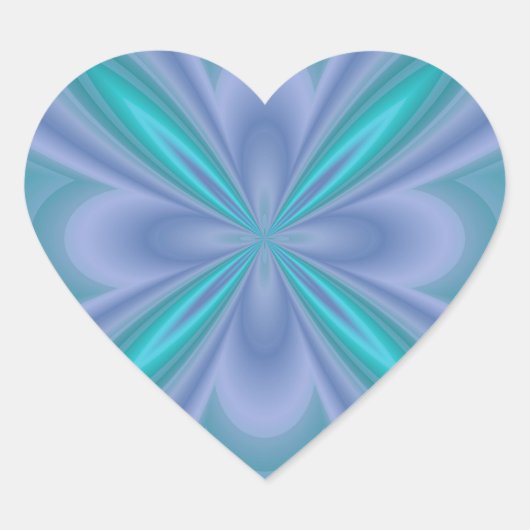 Blaue Schmetterlinge Abstrakt Herz-Aufkleber (Vorderseite)