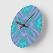 Blaue Schmetterlinge abstrakt Runde Wanduhr (Winkel)