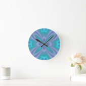 Blaue Schmetterlinge abstrakt Runde Wanduhr (Zuhause)