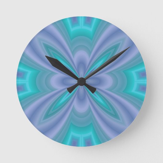 Blaue Schmetterlinge abstrakt Runde Wanduhr (Vorderseite)