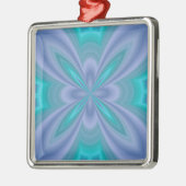 Blaue Schmetterlinge Abstrakt Silbernes Ornament (Links)