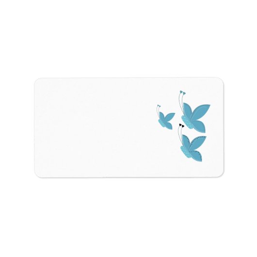 Blaue Schmetterlinge Adressaufkleber (Vorne)