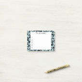 Blaue Schmetterlinge auf der schwarzen Post Notiz (Auf Schreibtisch)