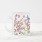 Blaue Schmetterlinge auf Mattglastasse (Links)