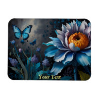 Blaue Schmetterlinge auf Orange Bloom