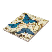 Blaue Schmetterlinge auf Vintagem Fliese (Seite)