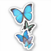 Blaue Schmetterlinge Aufkleber (Vorderseite)