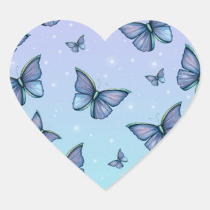 Blaue Schmetterlinge Aufkleber