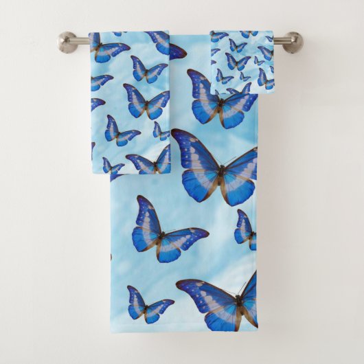 Blaue Schmetterlinge Badhandtuch Set (Insitu)