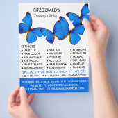 Blaue Schmetterlinge, Beautician, Schönheitssalon  Flyer (Hand)