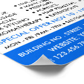 Blaue Schmetterlinge, Beautician, Schönheitssalon Poster (Ecke)