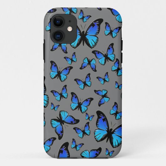 blaue Schmetterlinge Case-Mate iPhone Hülle (Rückseite)