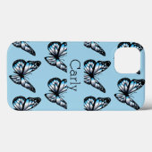 Blaue Schmetterlinge Case-Mate iPhone Hülle (Rückseite (Horizontal))