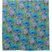 Blaue Schmetterlinge Duschvorhang (Vorderseite)