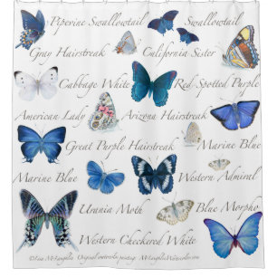 Blaue Schmetterlinge Duschvorhang