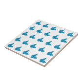 Blaue Schmetterlinge flatterndes Illustrationsmust Fliese (Seite)