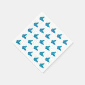 Blaue Schmetterlinge flatterndes Illustrationsmust Serviette (Ecke)
