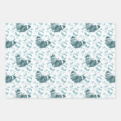 Blaue Schmetterlinge Geburtstag Geschenkpapier Set (Vorderseite)