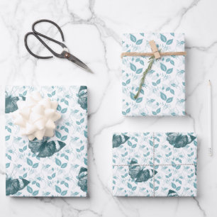 Blaue Schmetterlinge Geburtstag Geschenkpapier Set