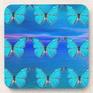 Blaue Schmetterlinge Getränkeuntersetzer