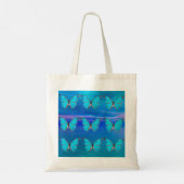 Blaue Schmetterlinge große Tote-Tasche Tragetasche (Rückseite)