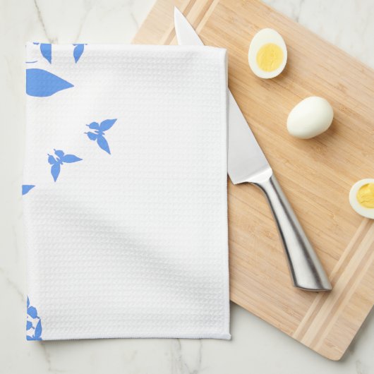 Blaue Schmetterlinge Handtuch (Viertel Falte)