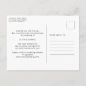 Blaue Schmetterlinge Hochzeit verändern Datum Einladungspostkarte (Rückseite)