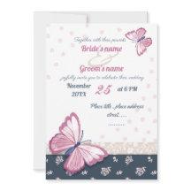 Blaue Schmetterlinge Hochzeitskarte