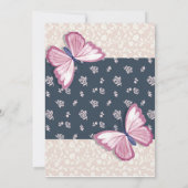 Blaue Schmetterlinge Hochzeitskarte (Rückseite)