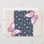 Blaue Schmetterlinge Hochzeitskarte (Rückseite)