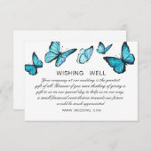 Blaue Schmetterlinge Hochzeitsstimmung Begleitkarte (Vorne/Hinten)