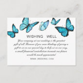 Blaue Schmetterlinge Hochzeitsstimmung Begleitkarte (Vorderseite)