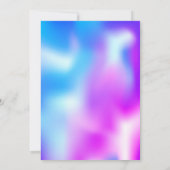 Blaue Schmetterlinge Holografischer Geburtstag Einladung (Rückseite)