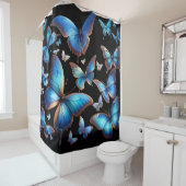 Blaue Schmetterlinge im Flug Duschvorhang (Beispiel)