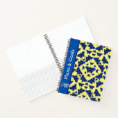Blaue Schmetterlinge im lustig spielenden Muster i Notizblock (Innenseite)