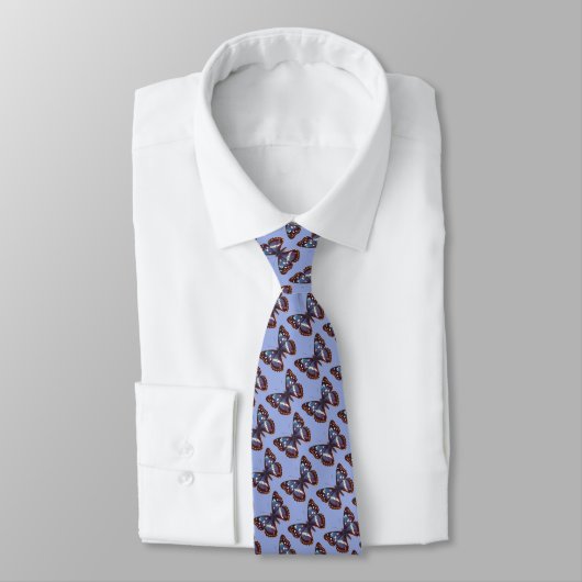 Blaue Schmetterlinge im Vintage-Stil Krawatte (Gebunden)