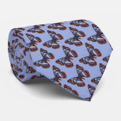 Blaue Schmetterlinge im Vintage-Stil Krawatte (Gerollt)
