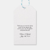 Blaue Schmetterlinge in Aquarellfarben Vielen Dank Geschenkanhänger (Rückseite)