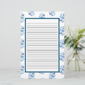 Blaue Schmetterlinge in Punkten Briefpapier (Stehend Vorderseite)