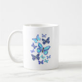 Blaue Schmetterlinge in Punkten Kaffeetasse (Links)