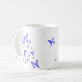Blaue Schmetterlinge Kaffeetasse (Vorderseite Links)