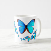 Blaue Schmetterlinge Kaffeetasse (VorderseiteRechts)