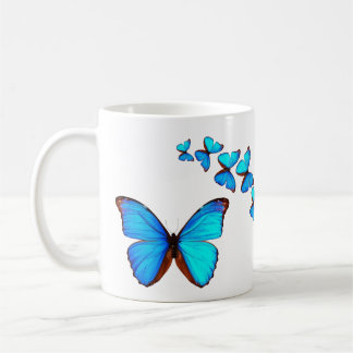 Blaue Schmetterlinge Kaffeetasse