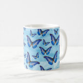 Blaue Schmetterlinge Kaffeetasse (VorderseiteRechts)