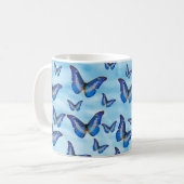 Blaue Schmetterlinge Kaffeetasse (Vorderseite Links)