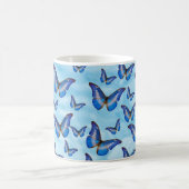 Blaue Schmetterlinge Kaffeetasse (Mittel)