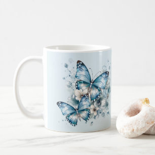 Blaue Schmetterlinge Kaffeetasse